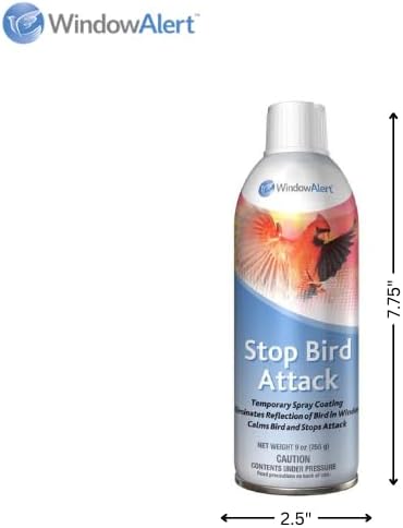 WindowAlert Bird Deterrent Spray - 9oz Temporary Coating Eliminates Reflection - Made in The USA