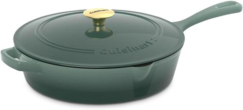 Cuisinart 12-Inch Cast Iron Chicken Fryer - 4.5 Quart, Oven Safe, Induction Compatible, Green Gradient