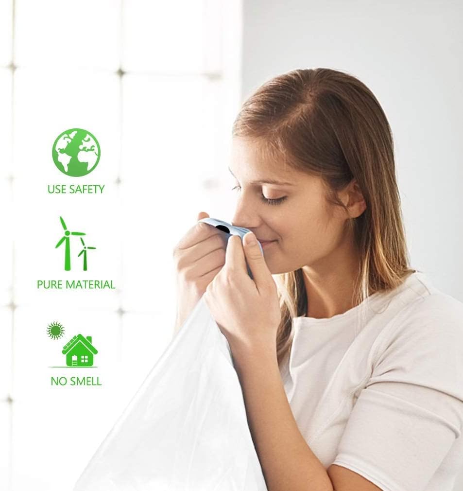 Teivio 4 Gallon Strong Drawstring Trash Bags - 140 Count White Garbage Bin Liners for Home & Office