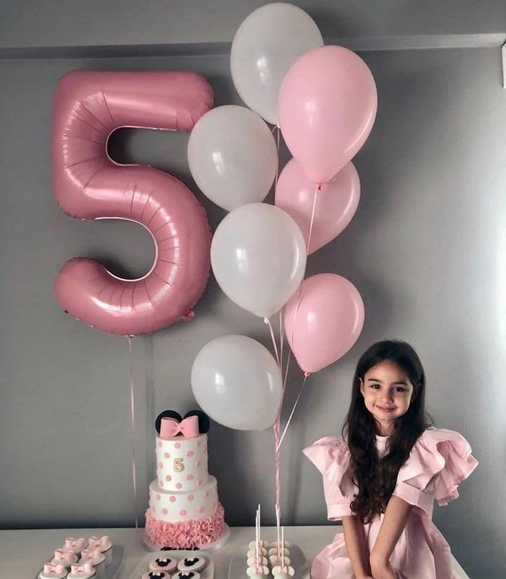 Pearlescent Pink Number 3 Balloon - 40 Inch Birthday Decoration for Kids & Women’s Parties