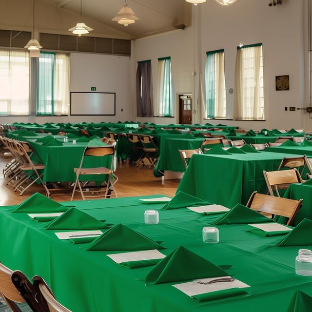 Niuara Green Plastic Table Cloth | 4 Pack 54" x 108" Rectangle Disposable Covers for St. Patrick's Day & Parties