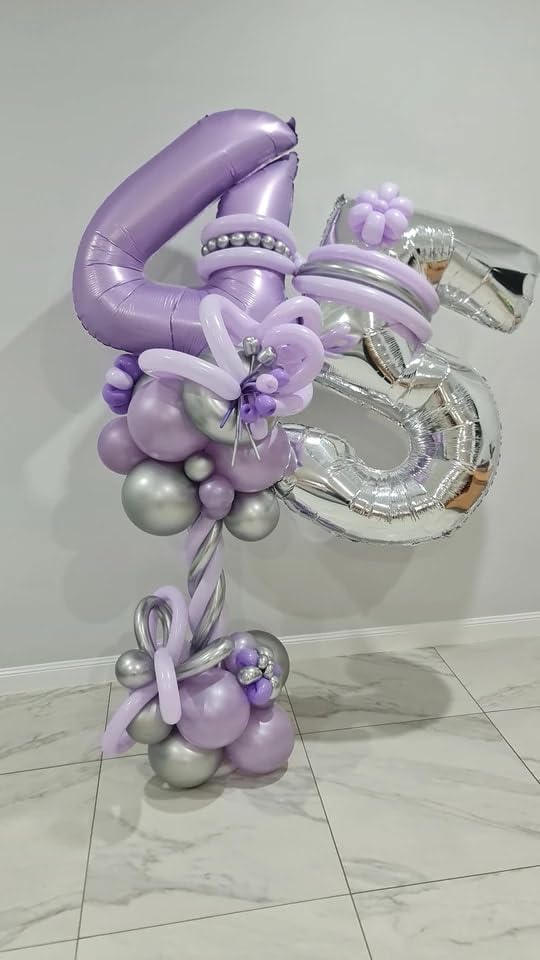 Regine Switzerland 40-Inch Lilac Number 1 Balloon - First Birthday Decorations for Girls