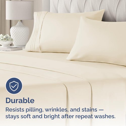 Standard Pillow Cases Set of 4 - Ultra Soft Hotel Quality Pillowcase Covers - Comfy Bedding for Women, Men, Kids & Teens - Machine Washable Pillow Protectors - 4 Piece Set - Standard Size Off White