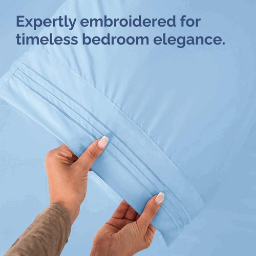 King Standard Pillow Cases - Soft Hotel Quality Covers for Comfy Bedding | Set of 4 Light Blue
