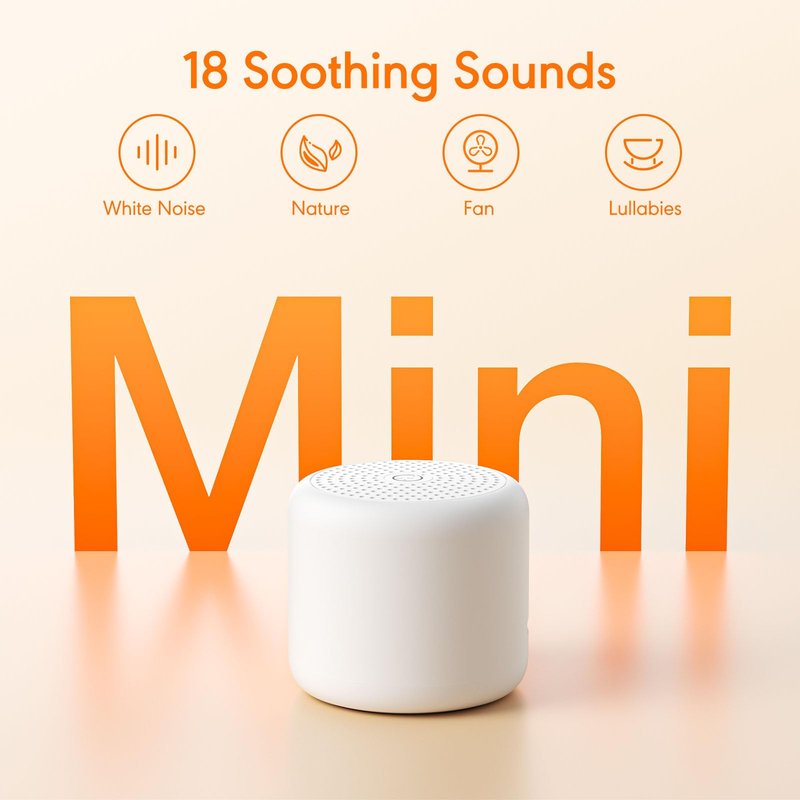 SMILEBOP White Noise Sound Machine, Portable White Noise Machine for Sleeping with 18 Soothing Sounds, Timer & Memory Function, for Baby Adults, Travel, Office, Hotel Privacy (Mini)