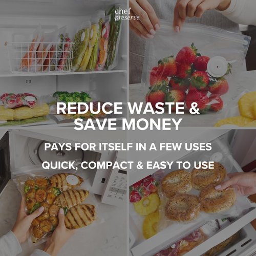 Chef Preserve Reusable Vacuum Sealer Bags - 30 XL BPA-Free Food Storage Bags (12 x 20 in) | Odor-Resistant & Leak-Proof