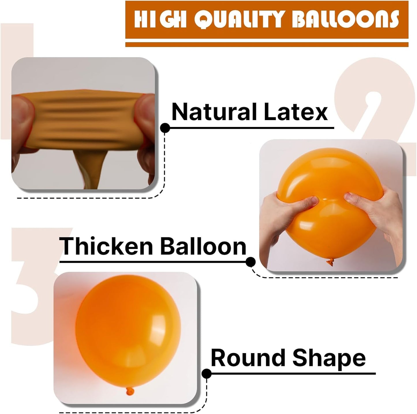 PartyWoo Burnt Orange Balloons - 100 Pcs Latex Balloon Arch Kit | 18", 12", 10", 5" Sizes for Fall Celebrations