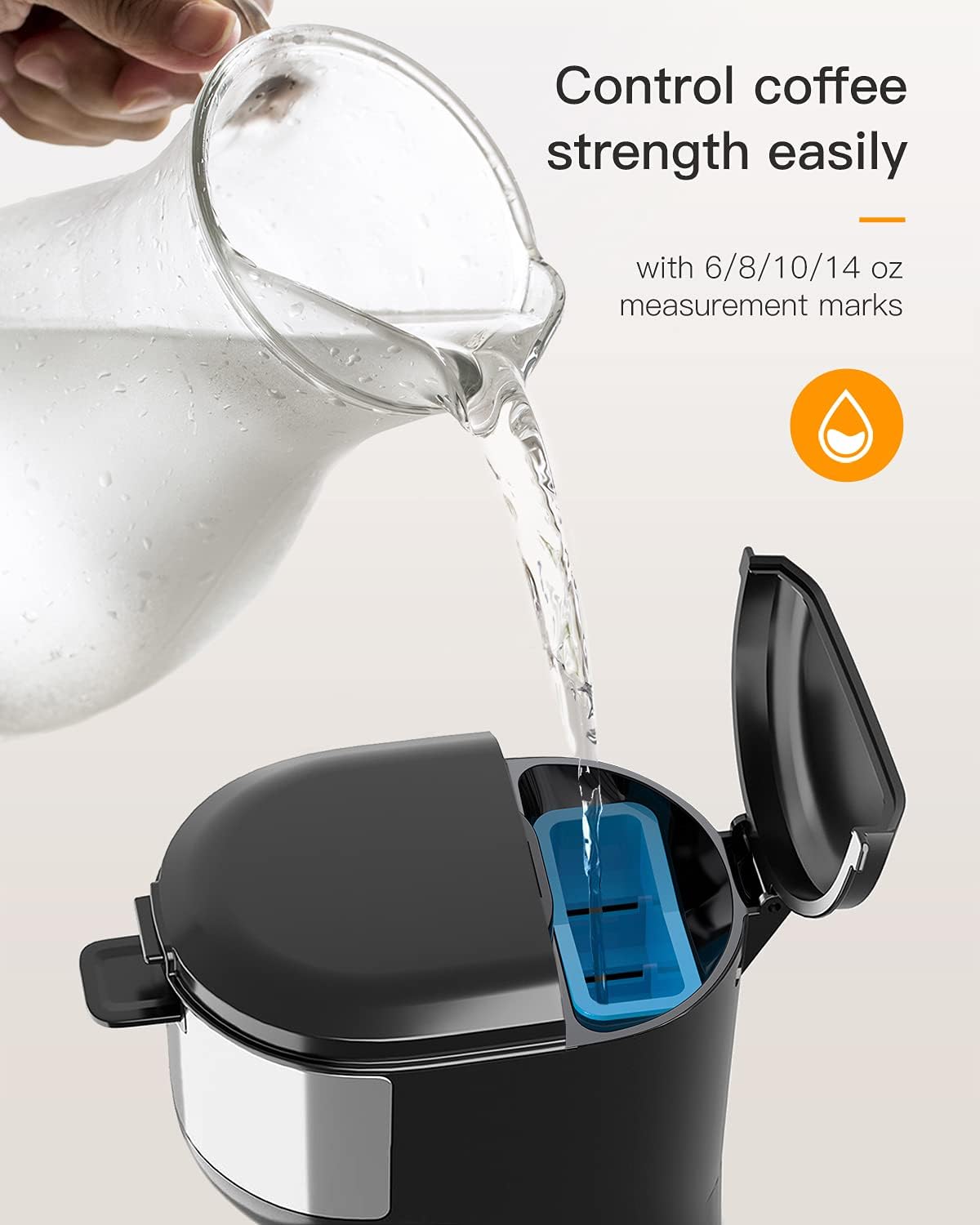 Skiennix Single Serve Coffee Maker - Brew K-Cup Pods & Ground Coffee | Thermal Drip, Self-Cleaning