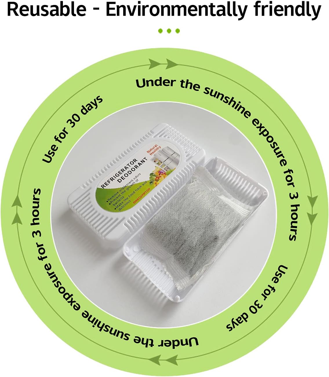 Skiennix Refrigerator Deodorizer - 4 Pack Activated Carbon Odor Eliminator & Moisture Absorber