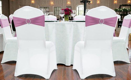 MDS Premium Stretch Spandex Chair Sashes - Pack of 75 Dusty Pink Covers with Buckle Slider for Weddings & Events