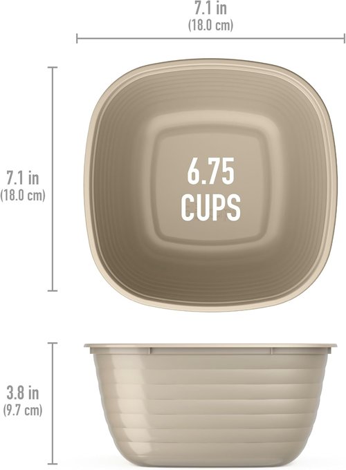 Bentgo Prep - Reusable 1-Compartment Meal Prep Bowls with Custom Fit Lids - 10 Bowls & Lids (Champagne)