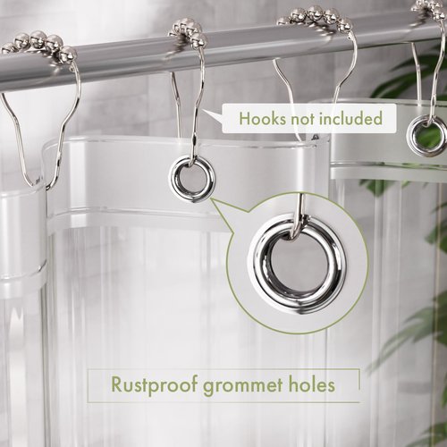 AmazerBath Shower Curtain Liner Stall Waterproof, 47x64 Clear RV Shower Curtain Liner, Plastic Shower Liner for Bathroom, Lightweight PEVA Shower Curtain with 2 Magnets and 7 Rustproof Metal Grommets