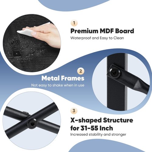 DUMOS Computer Desk - Modern 44-Inch Home Office Writing Table with X-Shaped Reinforcement | Black