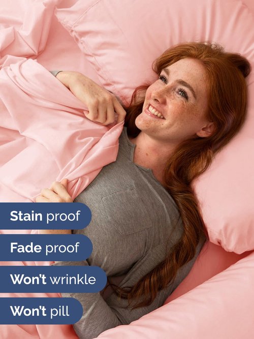 Extra Deep King Sheet Set - 6 Piece Breathable and Cooling Sheets - Hotel Luxury Bedding for Women, Men, Kids & Teens - Easy Secure Fit - Soft, Wrinkle Free and Comfy - Extra Deep Pockets - Baby Pink