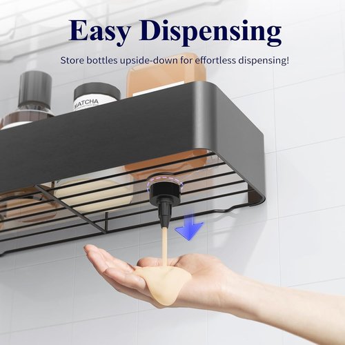 Kitsure Shower Caddy | 2-Pack Adhesive Organizer with Rustproof Metal Shelves - Large Grey Storage