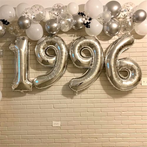 40" Silver Number 6 Balloon by Helium Foil - Large Self-Inflating Birthday Party Decoration for All Ages