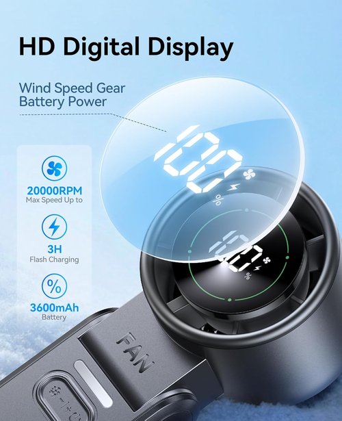 DIGIX Mini Portable Handheld Fan - USB Rechargeable Personal Cooling Device with 100 Speeds & 120° Rotation | Black