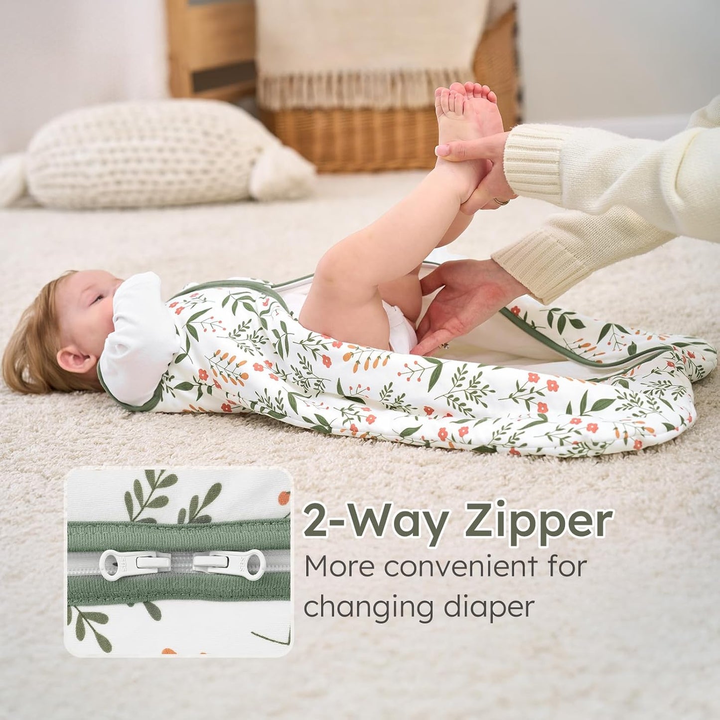Yoofoss Baby Sleep Sack - 1.5 Tog Organic Cotton Wearable Blanket for 18-24 Months | Warm & Comfy