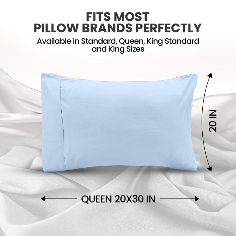 Utopia Bedding Pillow Cases King Size 2-Pack – Soft Brushed Microfiber – Envelope Closure – Perfect for Hospitals, Hotels, Guest Rooms – Oeko-TEX Certified, 20x40 Inches (Ice Blue)