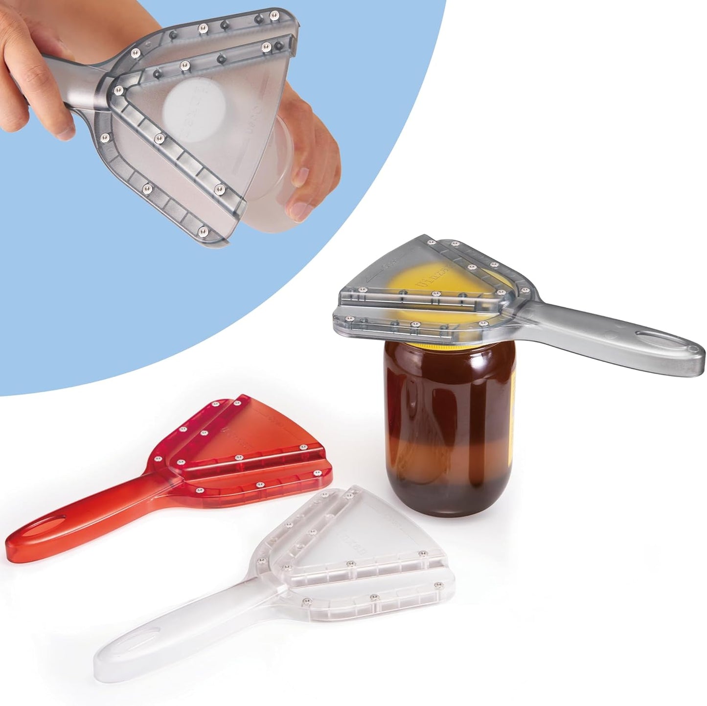 Skiennix Jar Opener - Easy Twist Off Bottle Caps for Seniors & Arthritis Relief | Handheld Kitchen Gadget (Black)