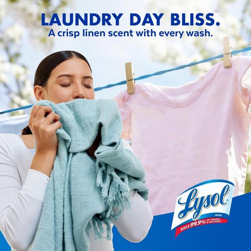Lysol Laundry Sanitizer - Bacteria Odor Eliminator Detergent Additive | Crisp Linen, 90oz