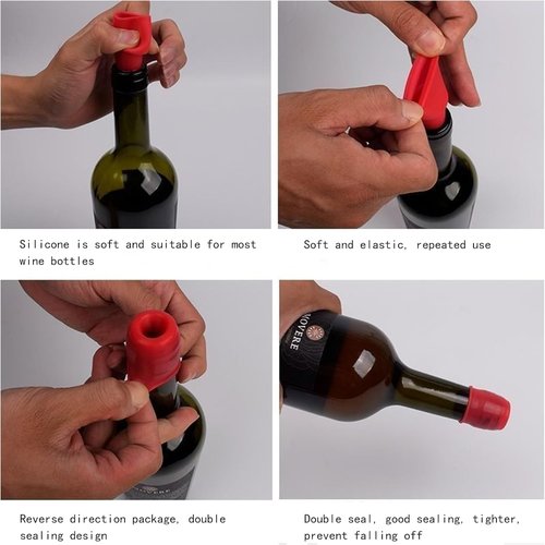 8 Pcs Silicone Seal Stopper for Wine Bottles,Reusable Champagne Wine Bottle Stopper,Wines Plug for Keeping Wines Champagne Fresh Home Use