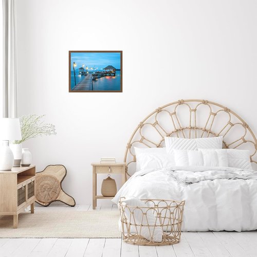 JCJMY 11x16 Picture Frame - Brown Wall Hanging Frame with Shatter Resistant Plexiglass | Versatile Mounting Options