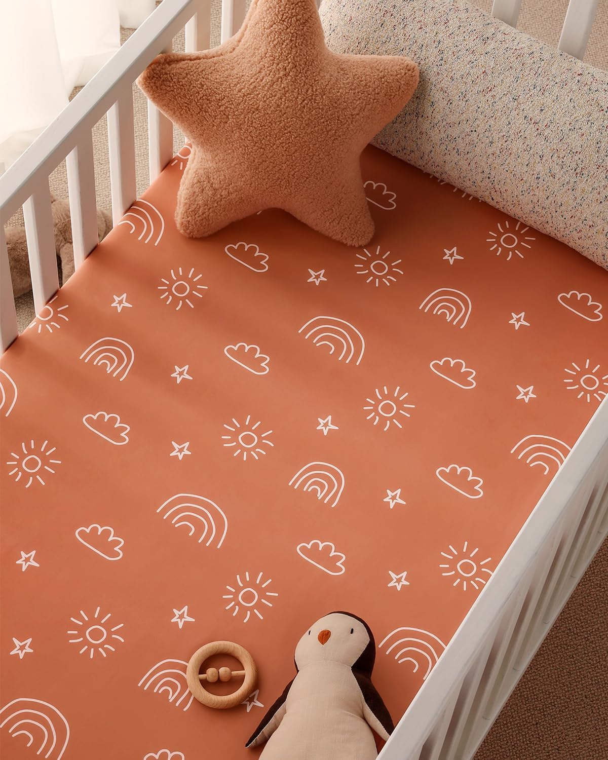 Yoofoss Baby Crib Sheets - Ultra Soft 2-Pack Fitted Sheets for Standard Crib & Toddler Mattress | Neutral Animal Design 52x28