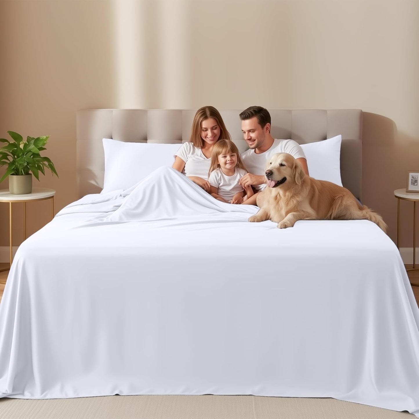 Utopia Bedding Queen Bed Sheet Set - Soft Brushed Microfiber - 4 Pieces, Fade & Shrinkage Resistant | White