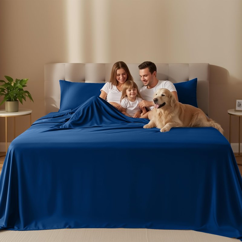 Utopia Bedding Full Size Sheet Set – 4 Piece Bed Sheets, Soft and Breathable Microfiber, Includes 1 Fitted Sheet, 1 Flat Sheet and 2 Pillowcases – Oeko Tex (Dusk Blue)
