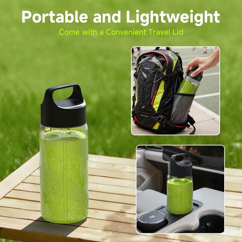 COKUNST Portable Blender - Compact 17oz Smoothie & Shake Maker with 8 Blades | USB-C Rechargeable, LED Display