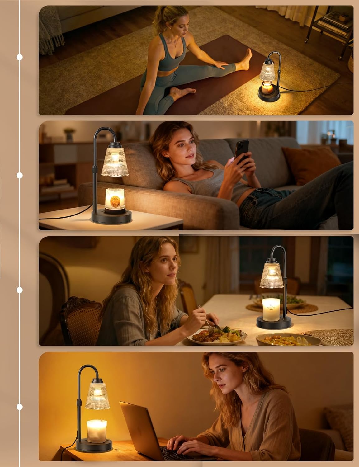 Skiennix Candle Warmer Lamp - Dimmable Timer & Adjustable Height for Jar Candles | Perfect Home Decor Gift