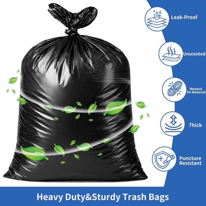 SurpOxyLoce 33 Gallon Multipurpose Tear-Resistant Trash Bags,Heavy Duty,Tastless and Black Garbage Bags(30 Count,80x100cm)