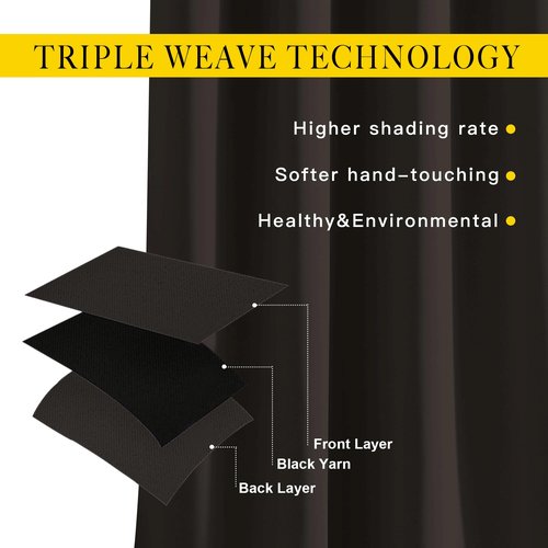 NICETOWN Room Darkening Curtains Extra Long 110 Inches, Grommet Thermal Insulated Weighted Window Treatments for Living Room/Farmhouse, W66 x L110, Toffee Brown, 2 Panels