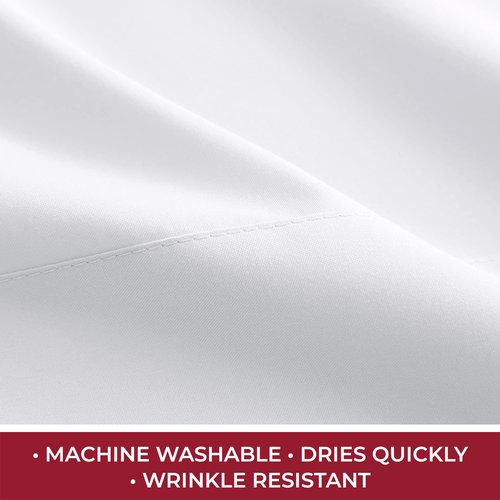 Mellanni RV Short Queen Sheets - 4 PC Iconic Collection Bedding - Hotel Luxury, Extra Soft, Cooling Bed Sheets - Deep Pocket up to 10 inch (RV/Short Queen, White)