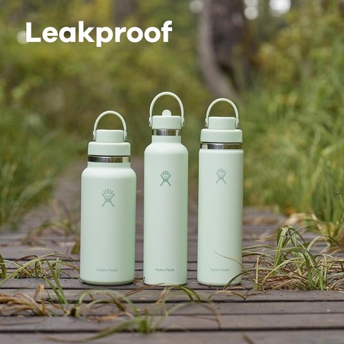 Hydro Flask Water Bottle - Insulated Stainless Steel with Wide Mouth Chug Lid | 24 Oz Aloe Green