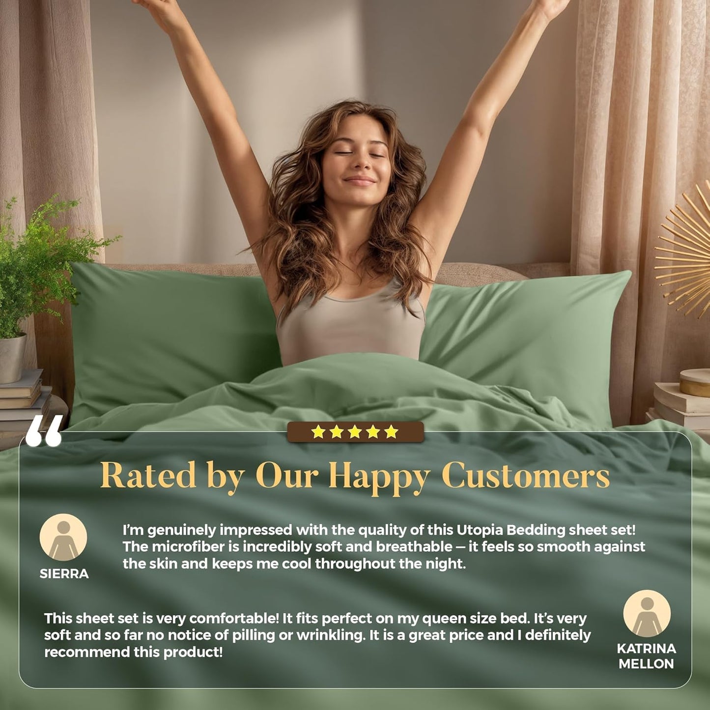 Utopia Bedding Twin Sheet Set - Soft & Breathable 3-Piece Microfiber Bed Sheets | Oeko-Tex Certified (Sage)