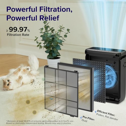 LEVOIT Air Purifier | Smart WiFi HEPA Filter for Large Rooms Up to 1073 FtΒ² - Black, Vital 100S-P