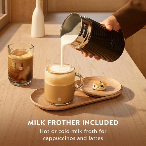 Breville Nespresso Vertuo Plus Coffee & Espresso Maker - Ink Black with Aeroccino Frother