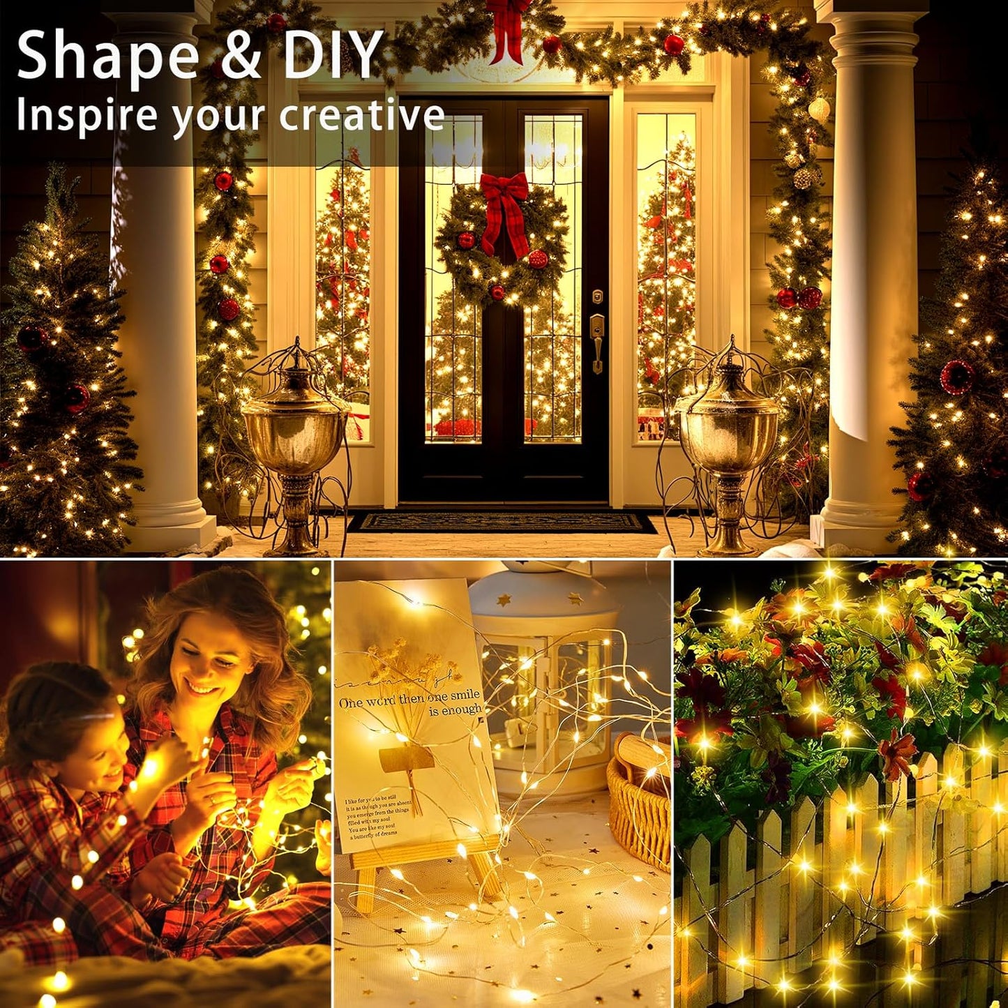 VOOKRY Fairy Lights - 32 Pcs Battery Operated 10 ft Waterproof Copper Wire String Lights for DIY Crafts & Events