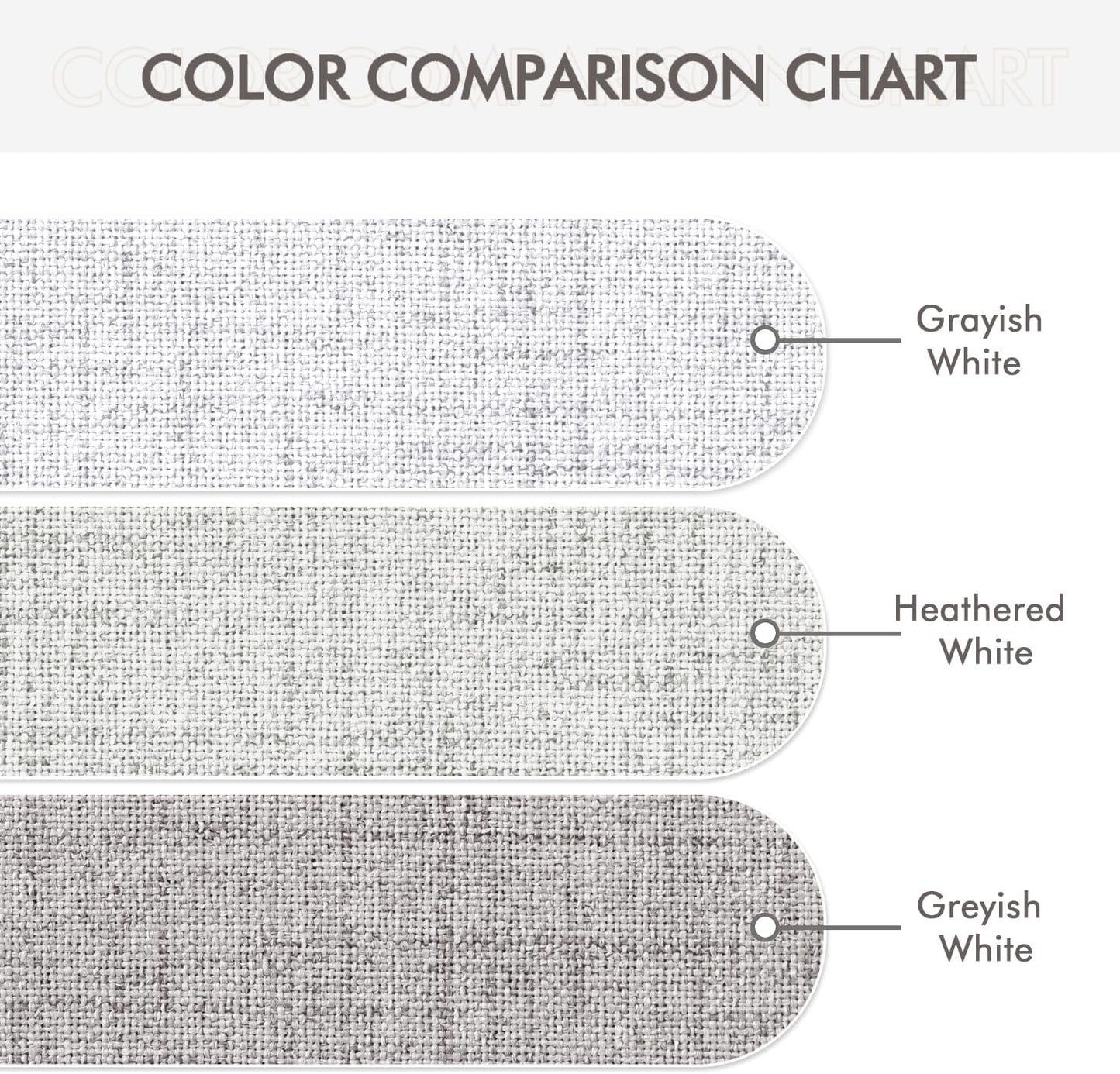 MIULEE Blackout Curtains - 100% Thermal Insulated Linen Textured Drapes | Heathered White, 52 x 63 Inch (2 Panels)