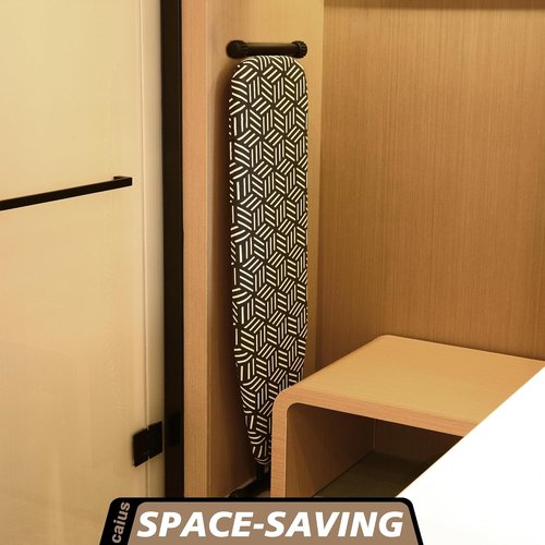 Caius Ironing Board - Compact Full-Size Design with Extra Wide Ironing Area & Heavy-Duty Padded Cover