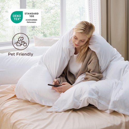 Bedsure Bright White Duvet Cover King Size - 3 Pieces Prewashed Cotton-Like Polyester Extra Soft Bedding Set, Includes 1 Duvet Cover 104x90 Inches with Zipper Closure & 2 Pillow Shams, No Comforter