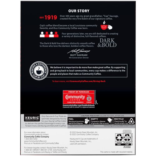 Community Coffee Dark & Bold Espresso Roast 96 Count Coffee Pods, Compatible with Keurig 2.0 K-Cup Brewers, 24 count (Pack of 4)