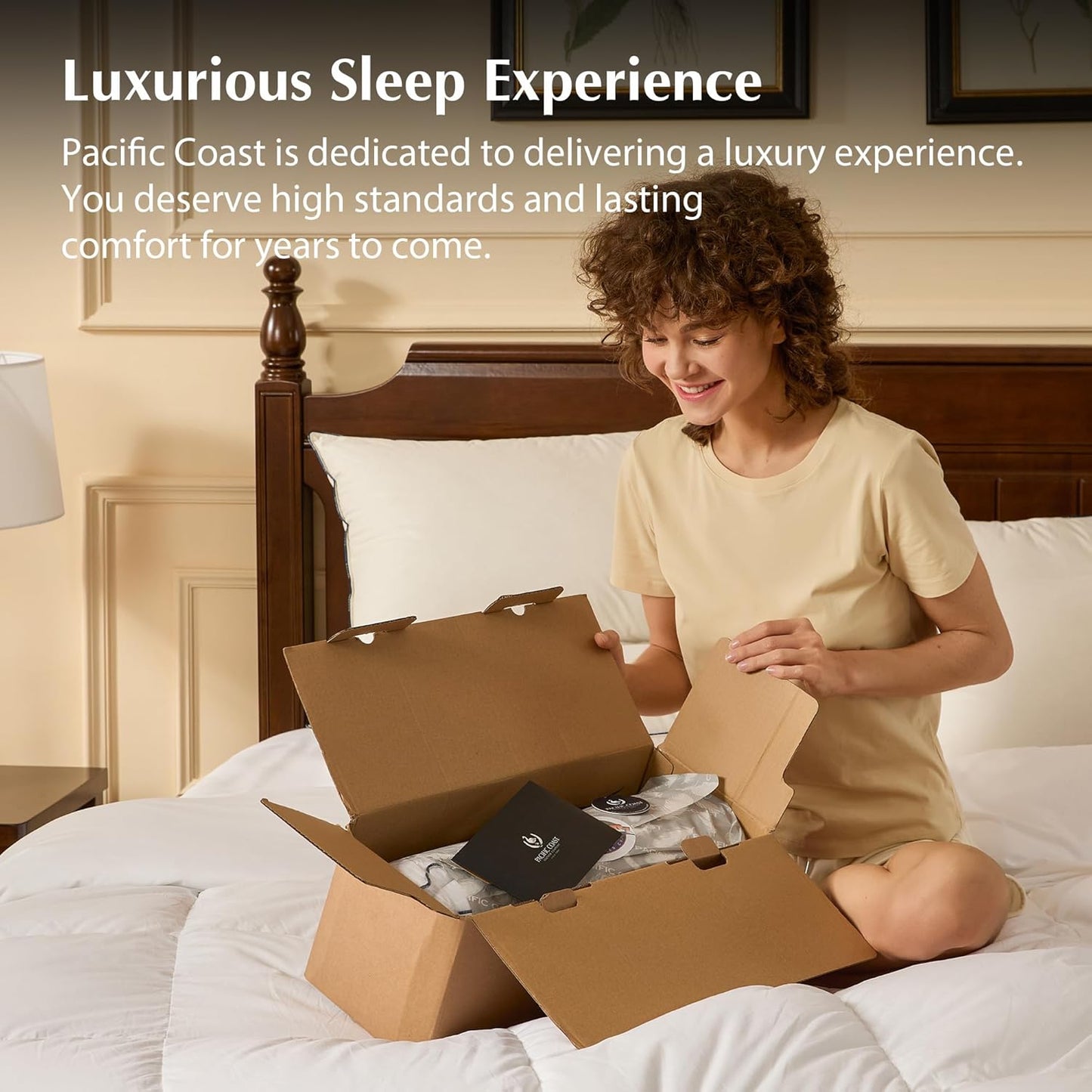 Pacific Coast | Goose Feather & Down Bed Pillow - Medium Support, 3-Chamber Design, Standard Size
