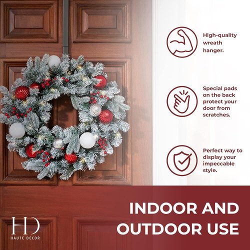 Haute Decor Adjustable Wreath Hanger - 20 Lb Capacity for Versatile Home Decor