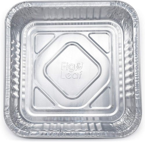 Fig & Leaf 8” x 8” Square Baking Cake Pans - 35 Pack Heavy-Duty Disposable Aluminum Foil Tins