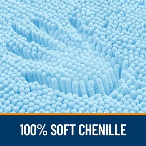 OLANLY Bathroom Rugs 44x24, Extra Soft Absorbent Chenille Bath Rugs, Rubber Backing Quick Dry, Machine Washable Bath Mats for Bathroom Floor, Tub and Shower, Home Decor Accessories, Sky Blue