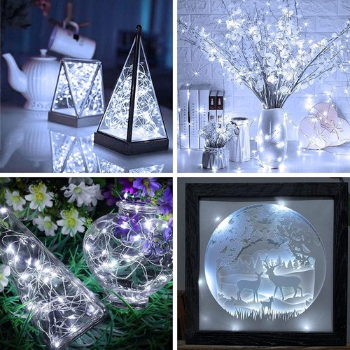 AOZOPE 20 Pack Fairy Lights - Waterproof 7ft LED Mini String Lights for Weddings & Christmas | Cool White