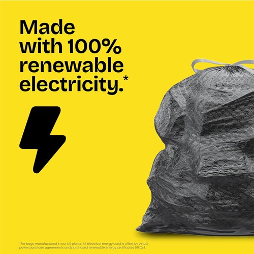 Glad 30 Gallon Trash Bags - Heavy Duty Unscented Garbage Bags with Drawstring | 50 Count